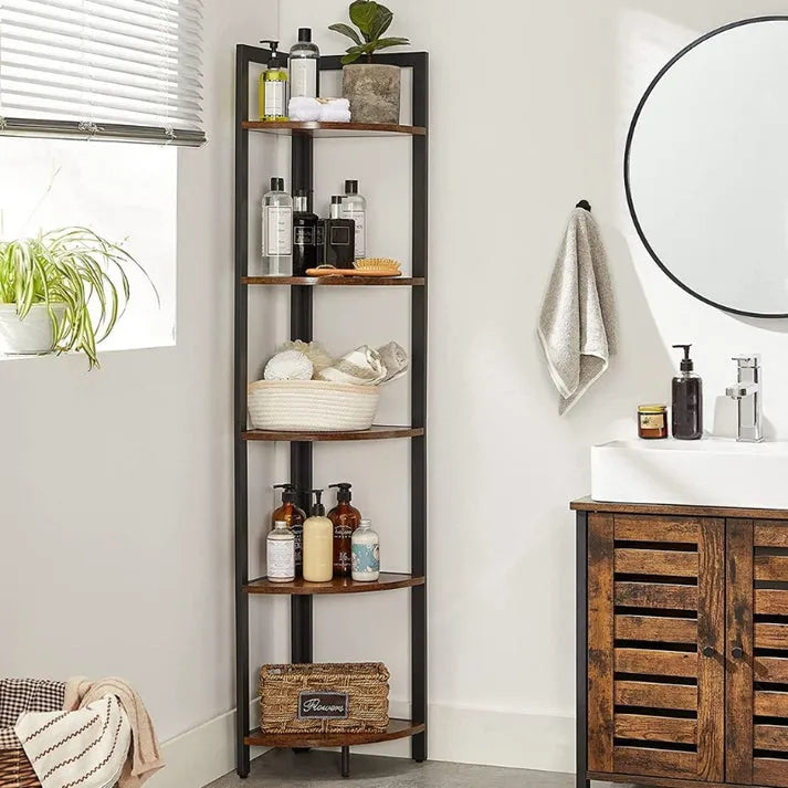 Étagère d'angle 5 Niveaux En Bois