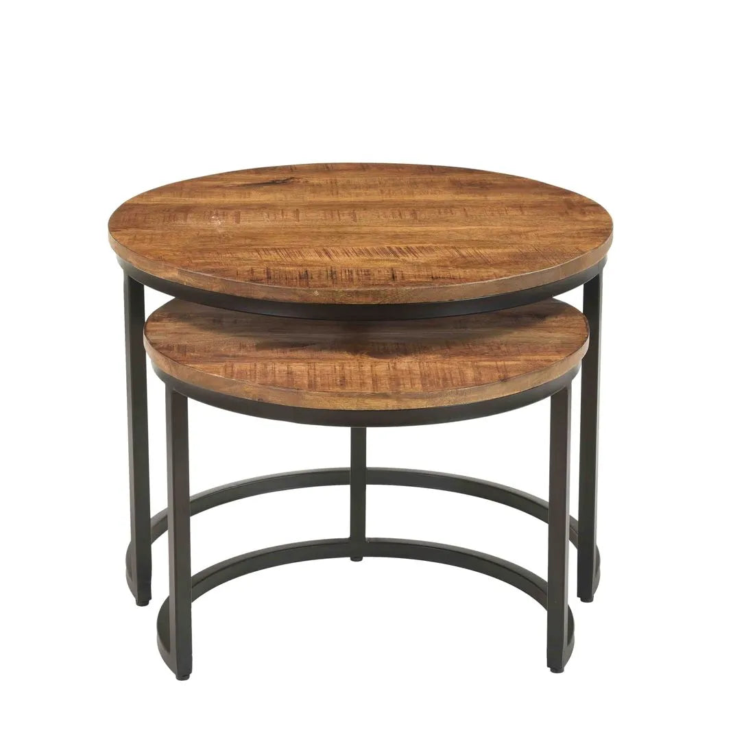 Table Basse Ronde - 2 Niveaux De Rangement