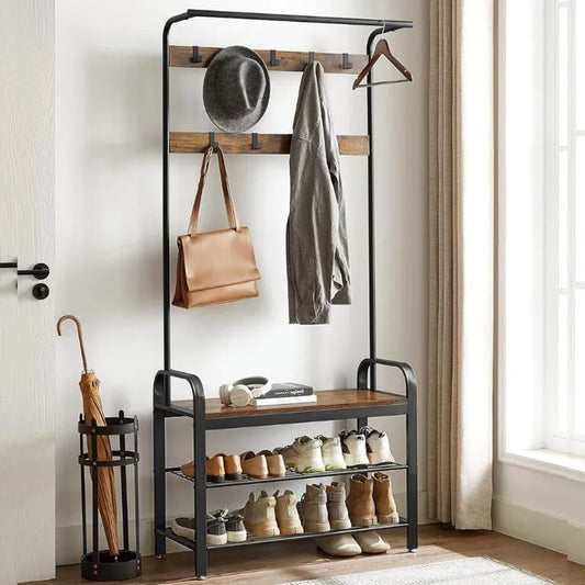 Porte-Manteau Avec Banc à Chaussures Pour Entrée