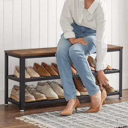 Banc à chaussures, étagère à chaussures à 2 niveaux