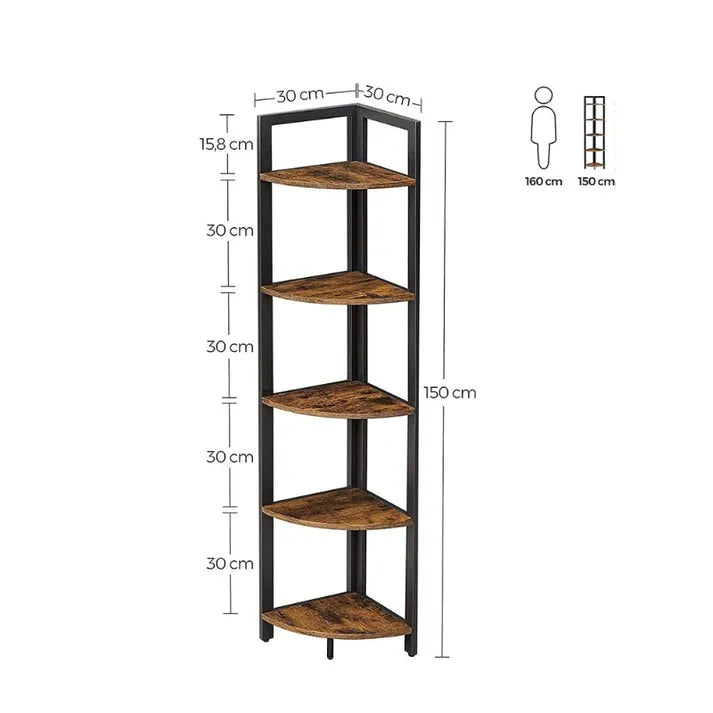 Étagère d'angle 5 Niveaux En Bois