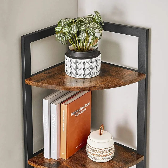 Étagère d'angle 5 Niveaux En Bois