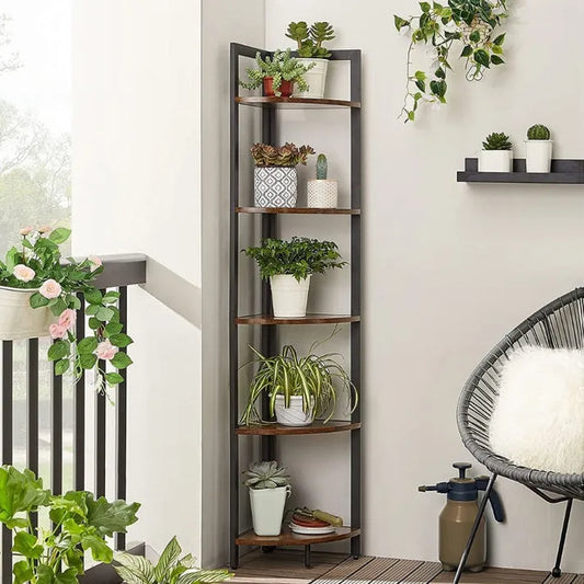 Étagère d'angle 5 Niveaux En Bois