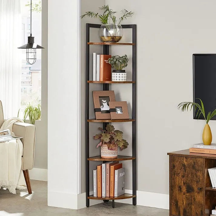 Étagère d'angle 5 Niveaux En Bois
