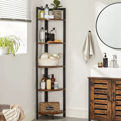 Étagère d'angle 5 Niveaux En Bois