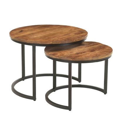 Table Basse Ronde - 2 Niveaux De Rangement