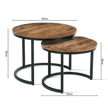 Table Basse Ronde - 2 Niveaux De Rangement